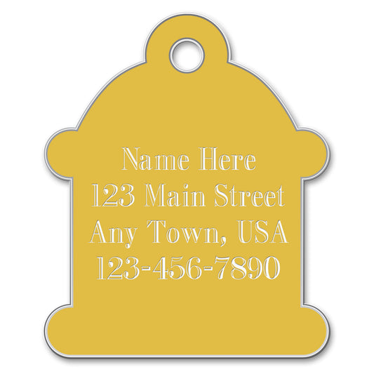 Small Hydrant Shaped Dog Tags Color: Gold
