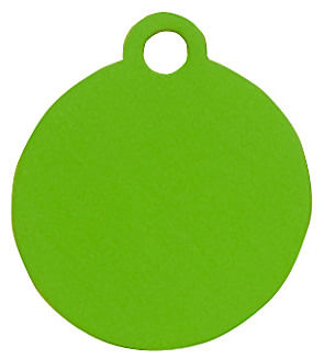 Small Circle Shaped Dog Tags Color: Lime Green