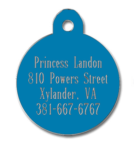 Large Circle Shaped Dog Tags, Blue