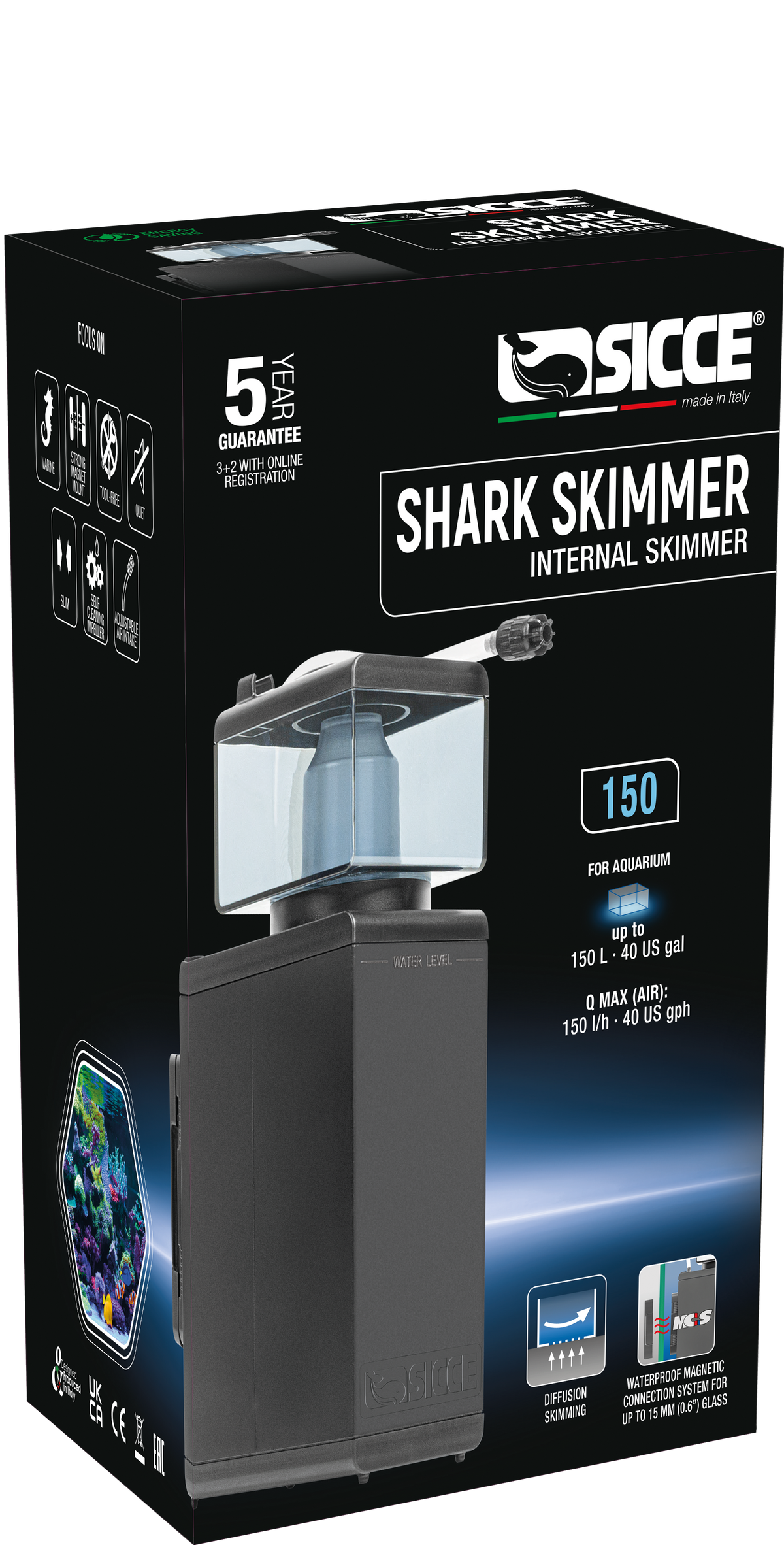 Sicce Shark Skimmer Internal Skimmer 1ea/150