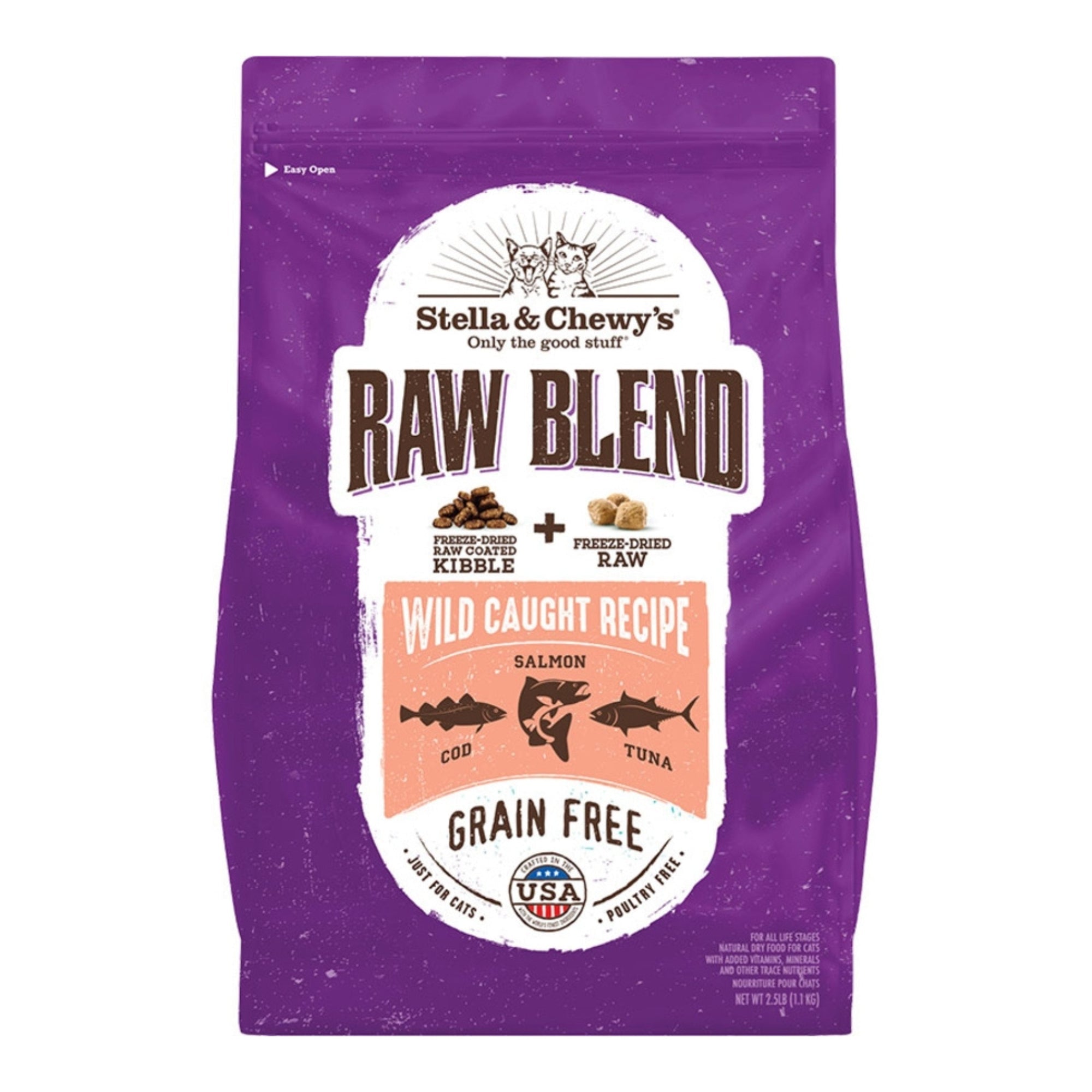 Stella & Chewys Cat Kibble - Raw Blend Wild Caught Recipe 5Lbs