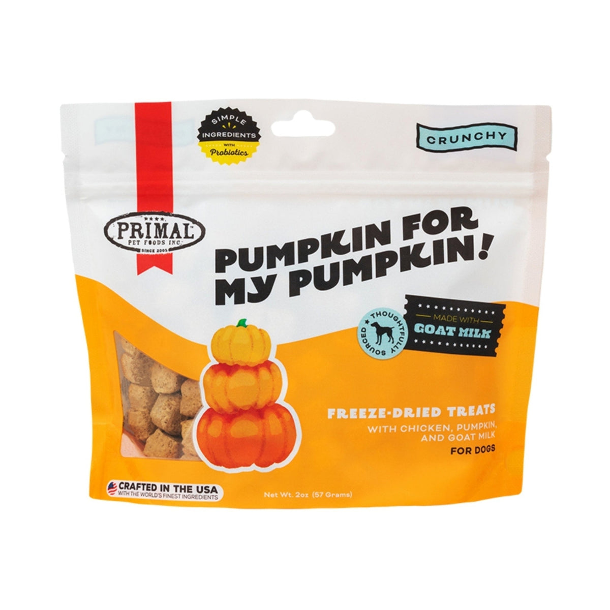 Primal Dog Freeze-Dried Pumpkin For My Pumpkin Chicken Pumpkin With Goat Milk 2oz.