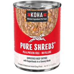 Koha Dog Grain Free Shredded Beef 12.5oz. (Case of 12)