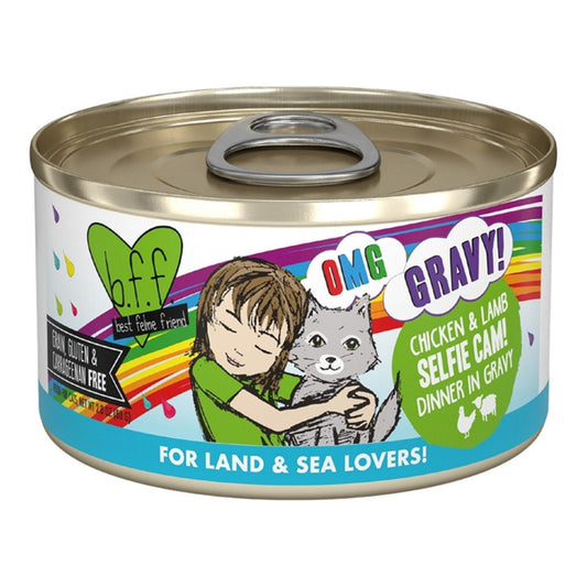 BFF Cat OMG Chicken & Lamb Selfie Cam! Chicken & Lamb Dinner in Gravy 2.8oz. (Case of 12)