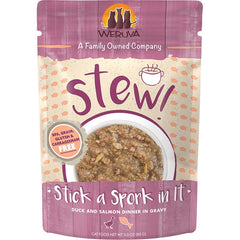 Weruva Cat Stew! Stick a Spork in It Duck & Salmon Dinner in Gravy 3oz. Pouch (Case of 12)