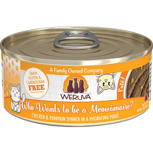 Weruva Cat Pate Who wants to be a Meowionaire Chicken & Pumpkin Dinner 5.5oz. (Case of 8)