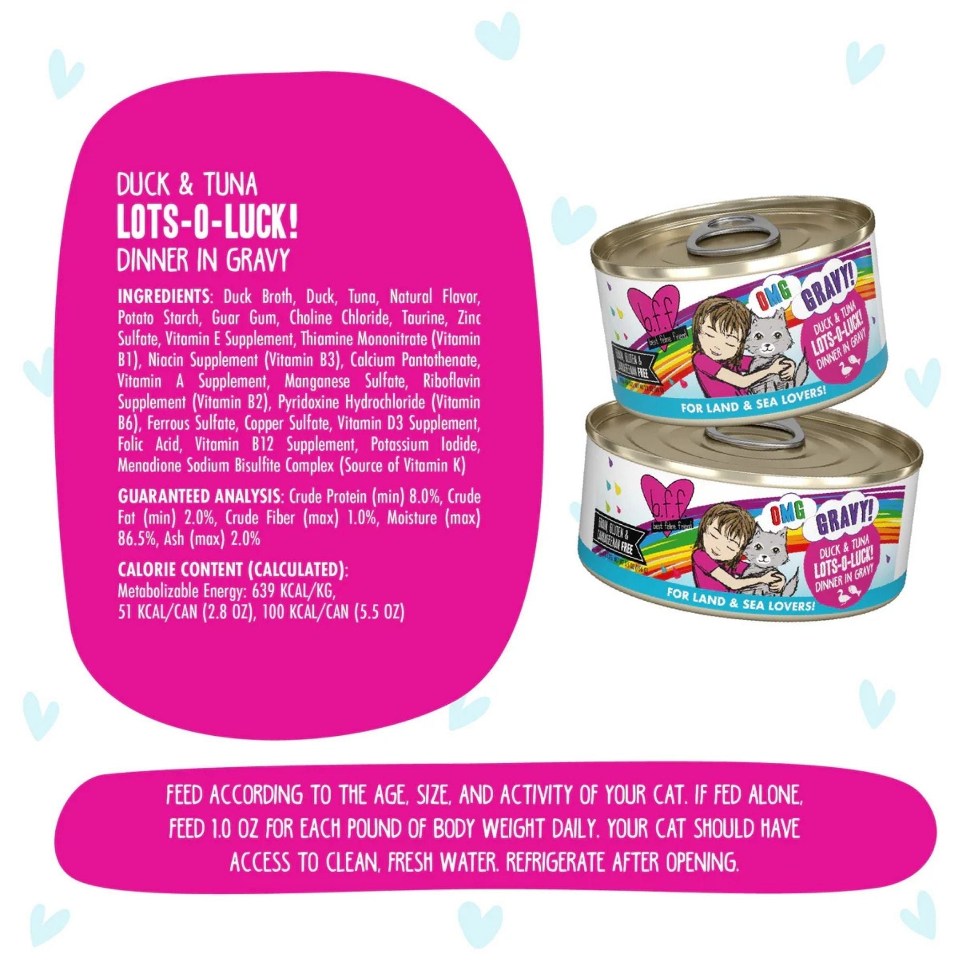 BFF Cat Omg Gravy Lots Luck Duck & Tuna 5.5oz. - (Case of 8)