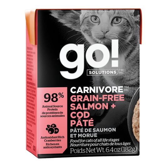 Go! Cat Carnivore Grain Free Pate Salmon & Cod 6.4oz. (Case of 24)