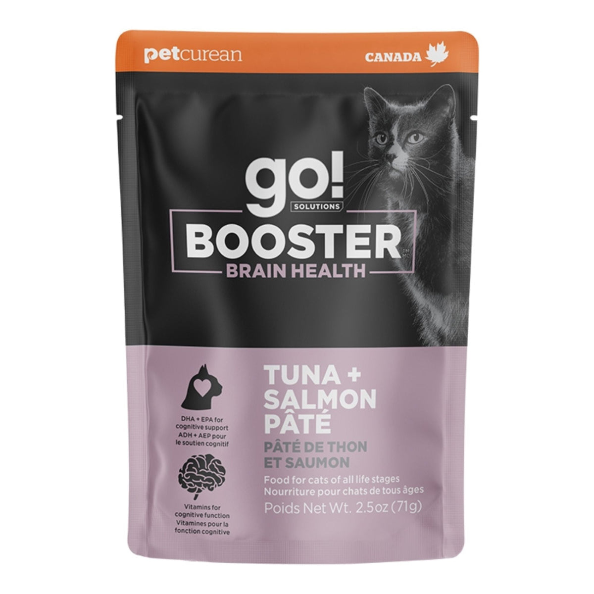 Go! Cat Booster Brain Health Tuna + Salmon Pate 2.5oz. (Case of 24)