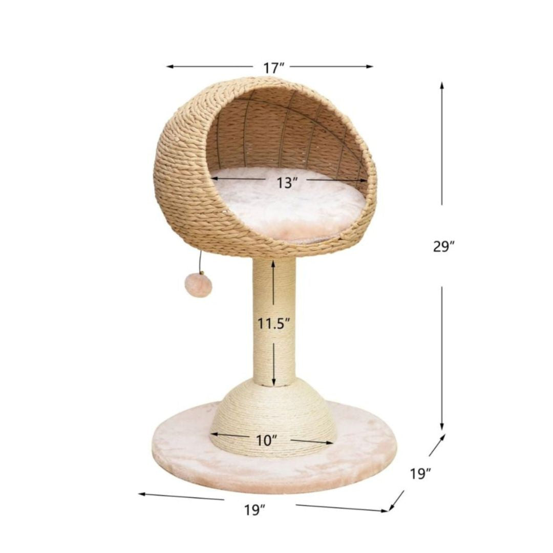 PetPals Lookout Cat Perch Beige & Cream 29 in