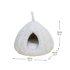 PetPals Rose Hut Pet Bed Ivory 17.7 in