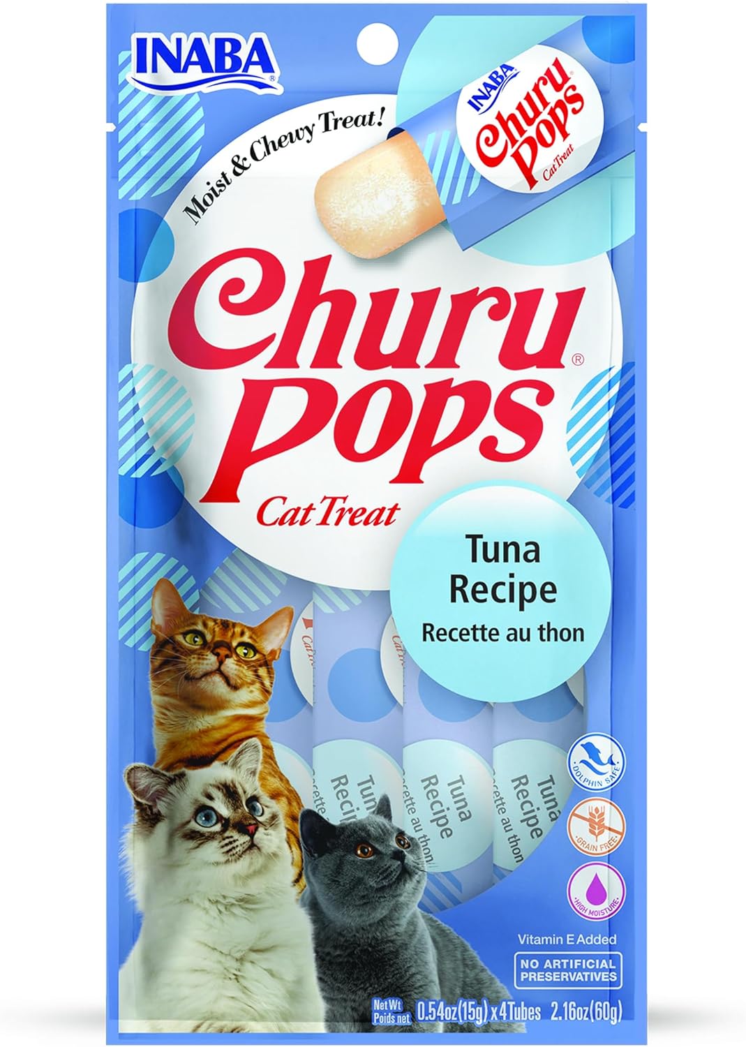 Inaba Churu Pops Cat Treats Tuna .54oz.-4 Pk (Case of 6)