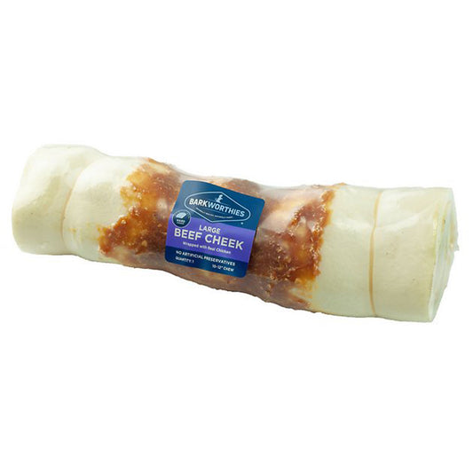 Barkworthies Beef Cheek Roll Wrapped w/ Chicken Dog Treat 1ea/LG