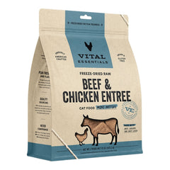 Vital Essentials Cat Freeze-Dried Raw Grain Free Beef & Chicken Mini Patties Entree 15oz.