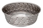 Loving Pets Diamond Plate Bowls with Non Skid Bottom Dog Dish Bowl Silver, 1ea/1 pt