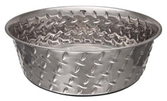 Loving Pets Diamond Plate Bowls with Non Skid Bottom Dog Dish Bowl Silver, 1ea/2 qt