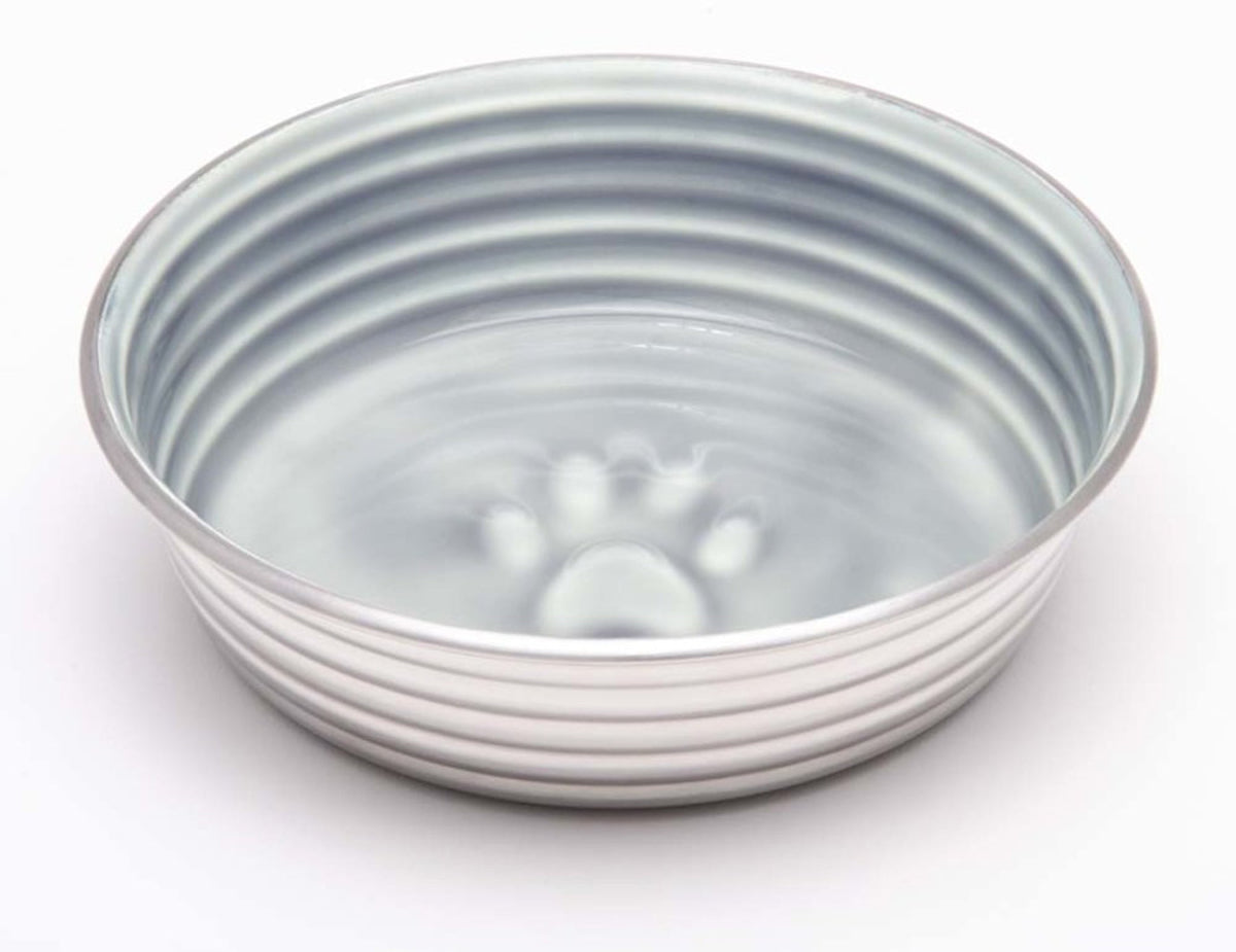 Loving Pets Dog Bowl Paw Print Grey Medium