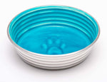 Loving Pets Dog Bowl Paw Print Seine Blue Extra-Small