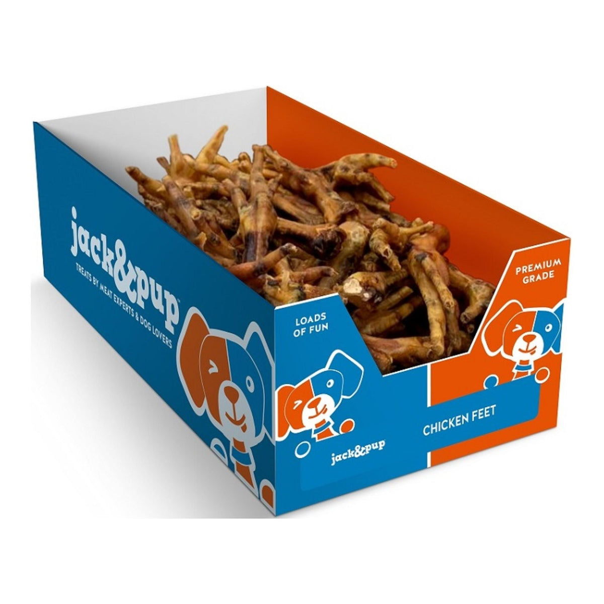 Jack & Pup Dog Chicken Feet 75Ct Display Box