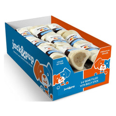 Jack & Pup Dog 3-4" Filled Bone Bully 18Ct Display Box