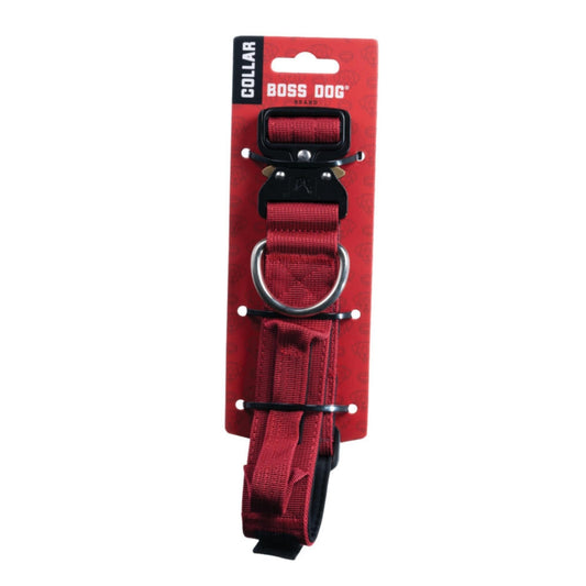 Boss Dog Tactical Adjustable Dog Collar Red, 1ea/MD, 1518 in