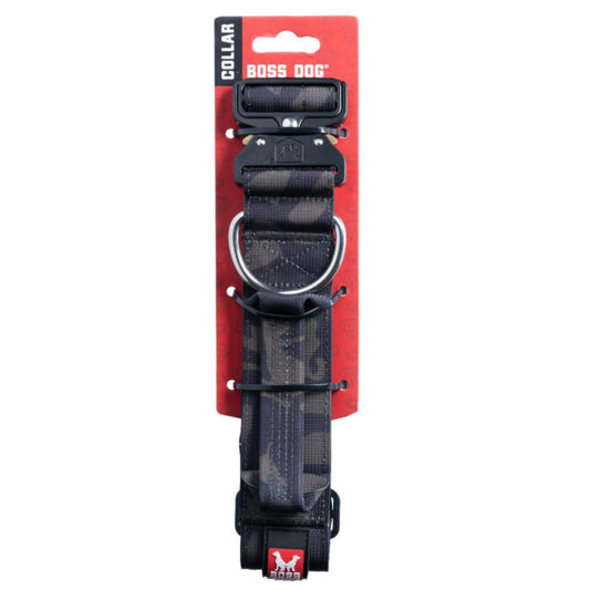 Boss Dog Tactical Adjustable Dog Collar Black Camo, 1ea/Large, 17-22 in Default Title