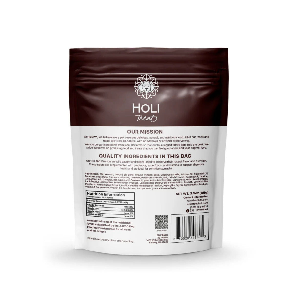 Holi Dog 3oz. Elk Venison