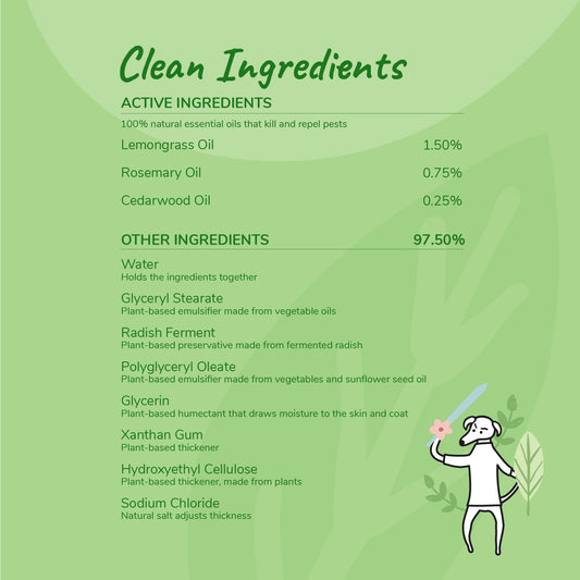 Kin+Kid Flea/Tick Lemongrass Protect Spray 12oz.