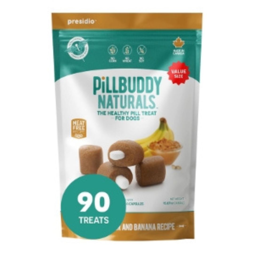 Presidio Dog Pill Buddy Natural Peanut Butter & Banana 90 Count