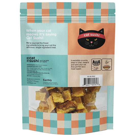 Earthly Cat Grain Free Sushi Crunch Sake Salmon Bites 1.5Oz
