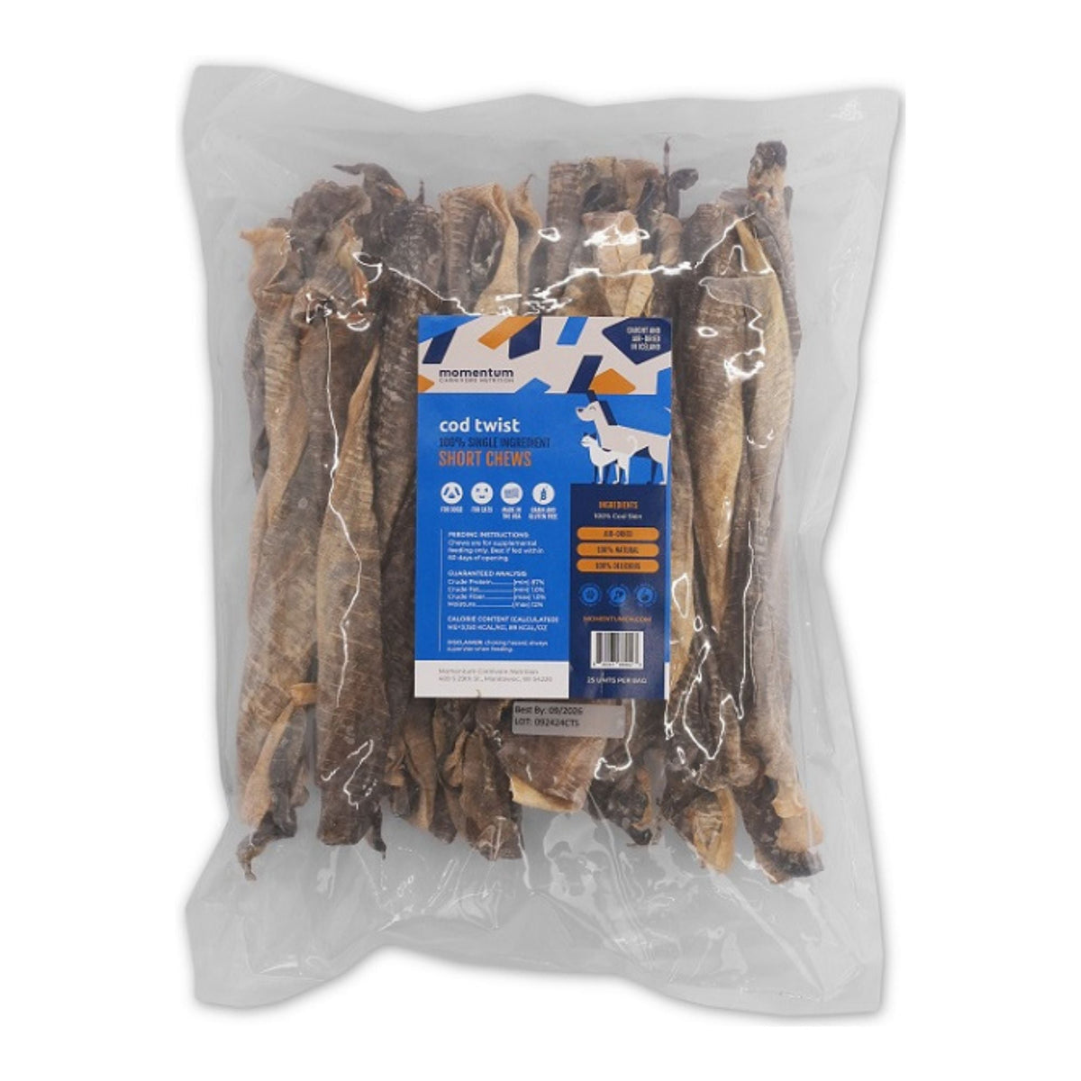 Momentum Carnivore Nutrition Dog Short COD Twist 25Ct Bulk Chew
