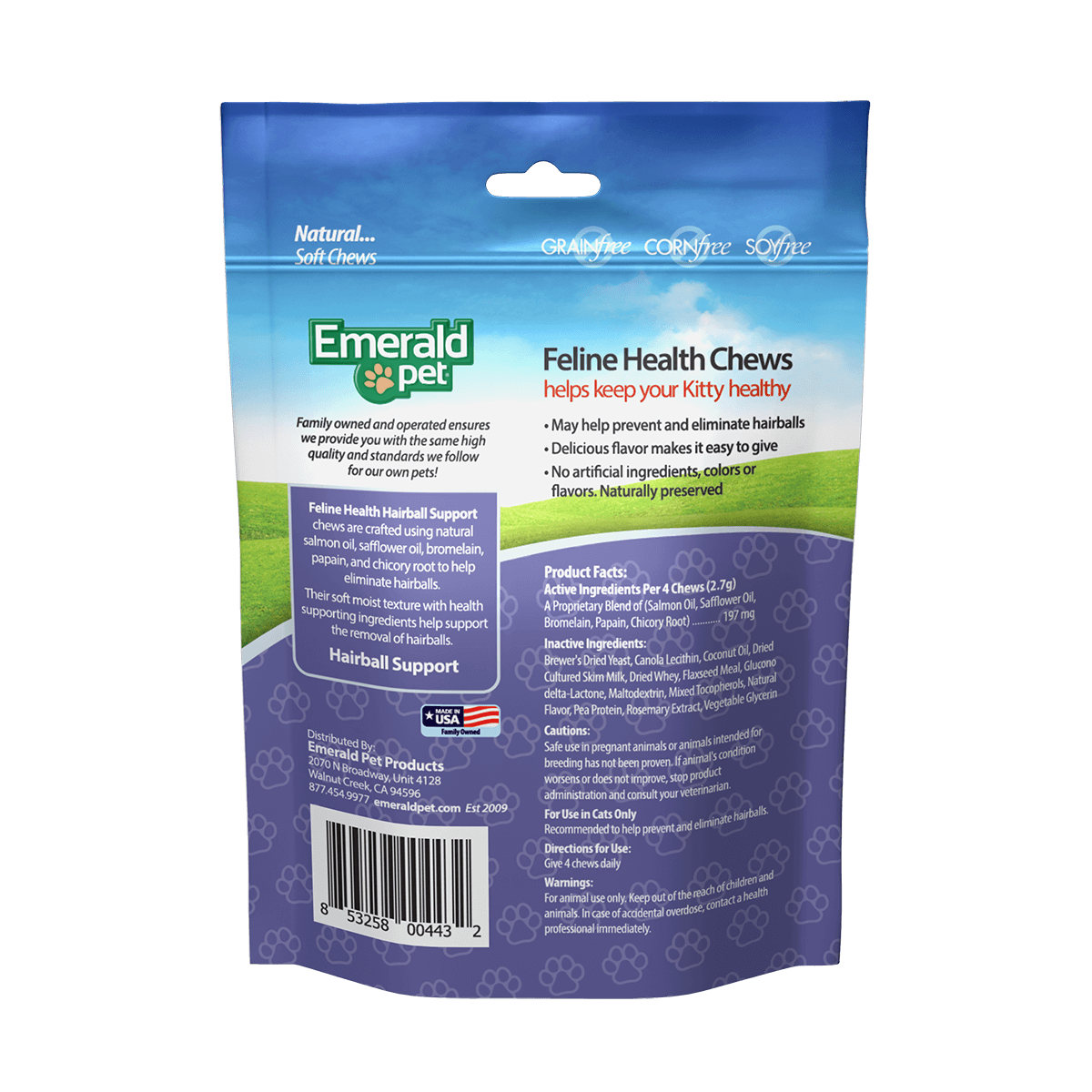 Emerald Pet Hairball Formula Cat Treats Chicken 2.5oz. Default Title