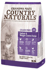Grandma Maes Country Naturals Cat Grain Free Indoor Weight Control-Hairball Recipe 4lbs.