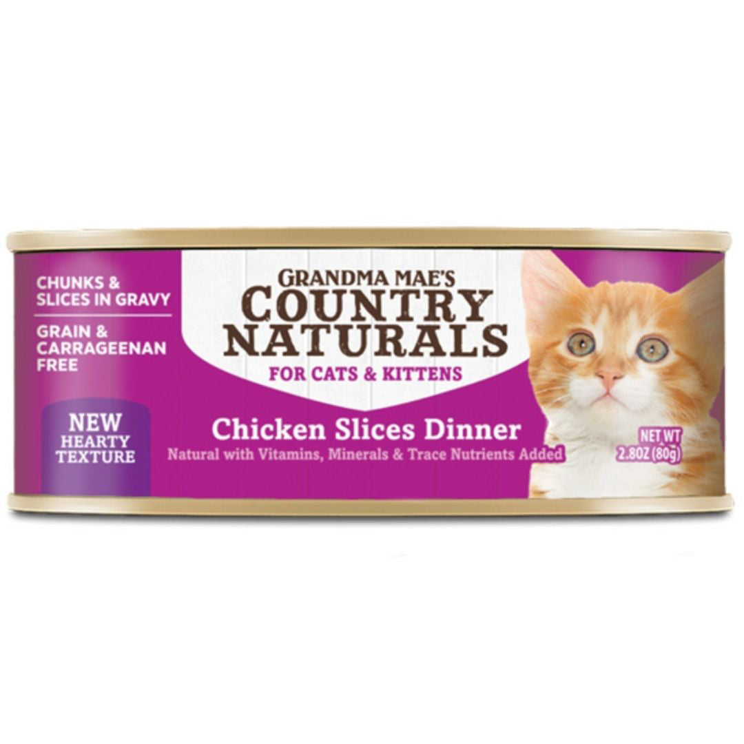 Grandma Mae's Country Naturals Chicken Slices Canned Cat Food 2.8oz