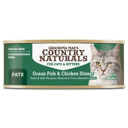 Grandma Mae's Country Naturals Ocean Fish/Chicken Pate Canned Cat Food 2.8oz