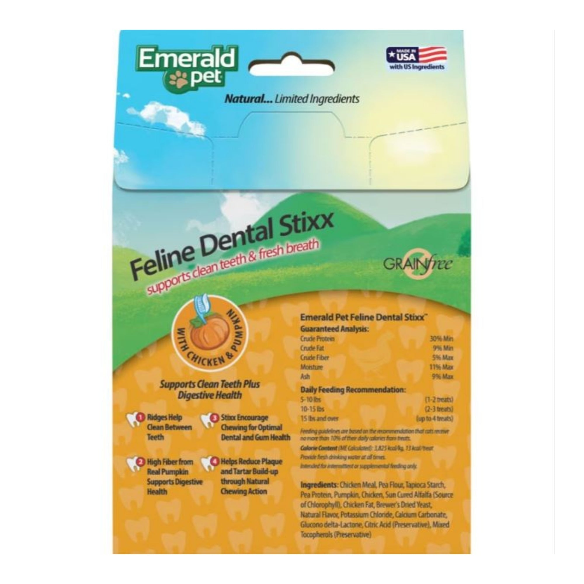Emerald Pet Feline Dental Stixx Cat Treats Chicken 3.6oz