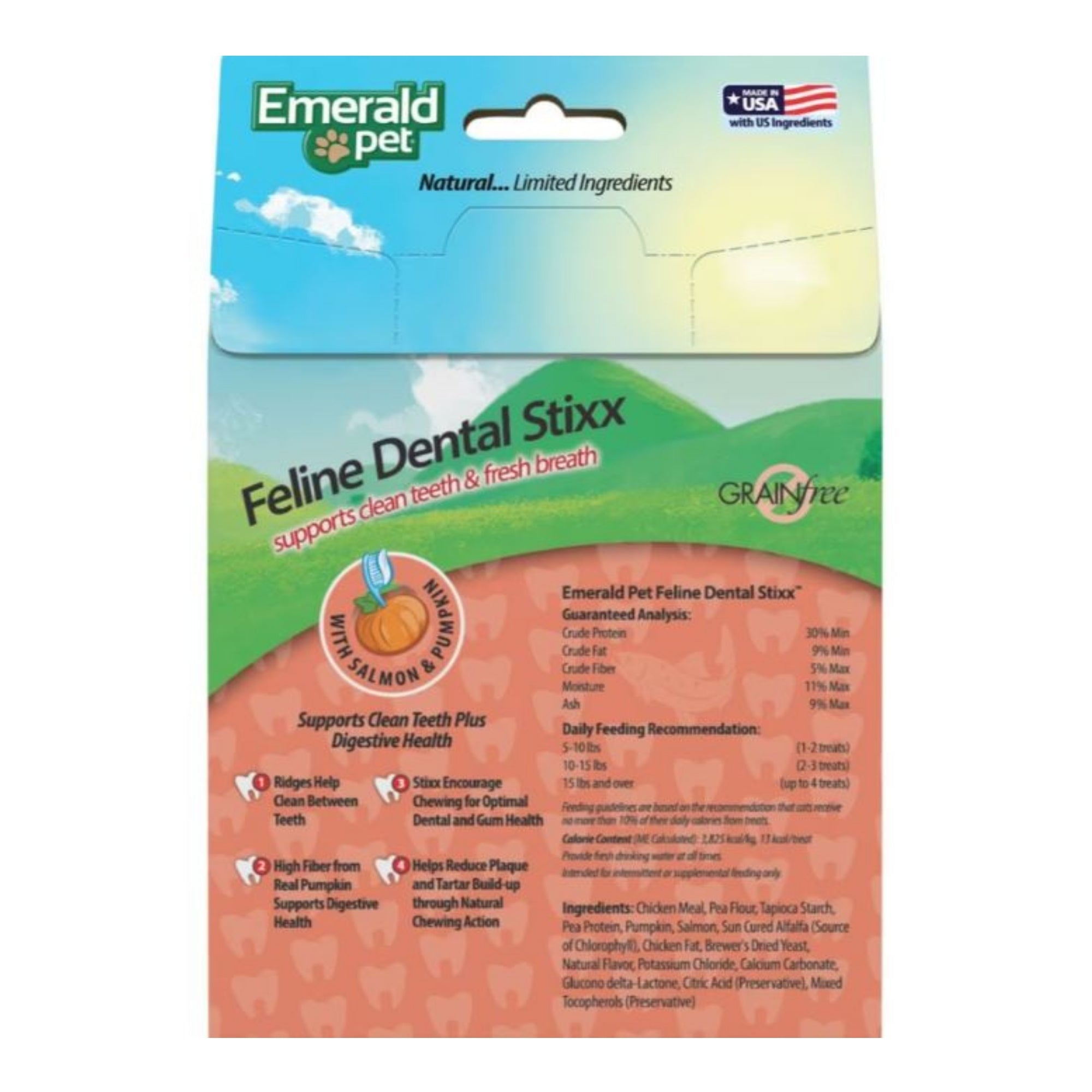 Emerald Pet Feline Dental Stixx Cat Treats Salmon 3.6oz