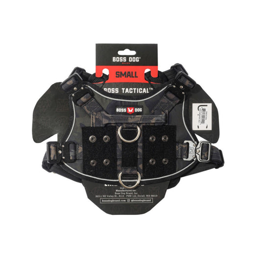 Boss Dog Tactical Dog Harness Black Camo, 1ea/SM