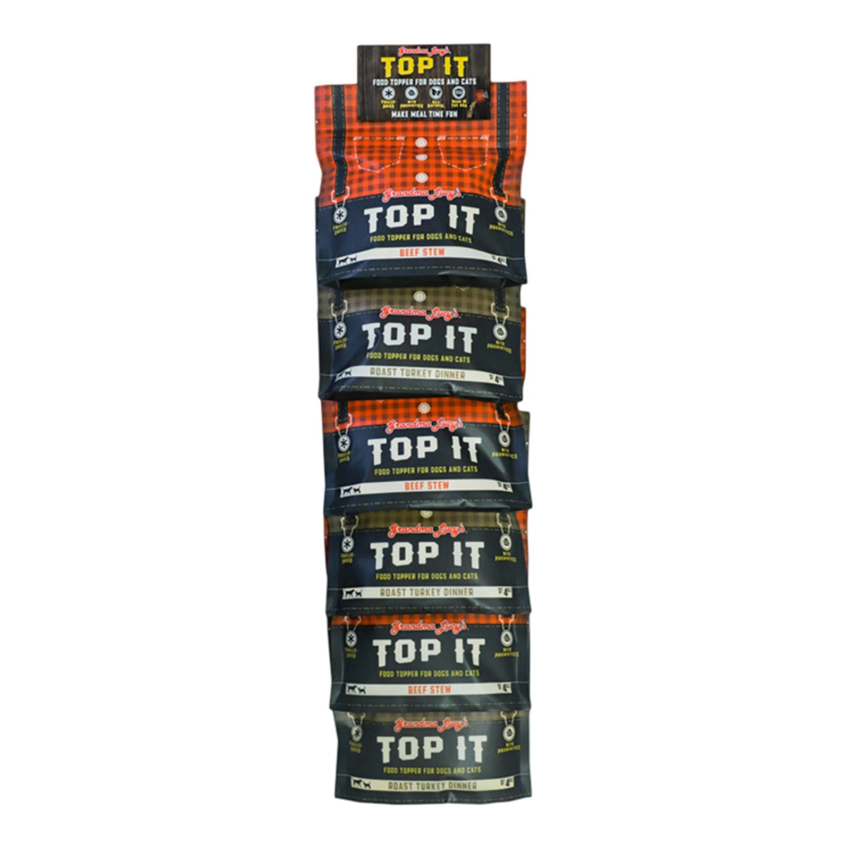 Grandma Lucy's Dog & Cat Top It Freeze-Dried Display - 12 Piece