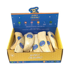 Honey I'm Home Dog Natural Honey Coated Buffalo Horn Core Bulk - 15 Count
