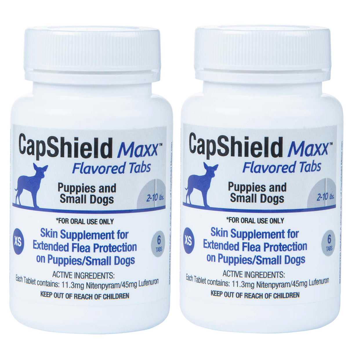 CapShield Maxx Tabs for X-Small Dogs, 2-10lbs, 6ct, Blue/Beef   2 Pack