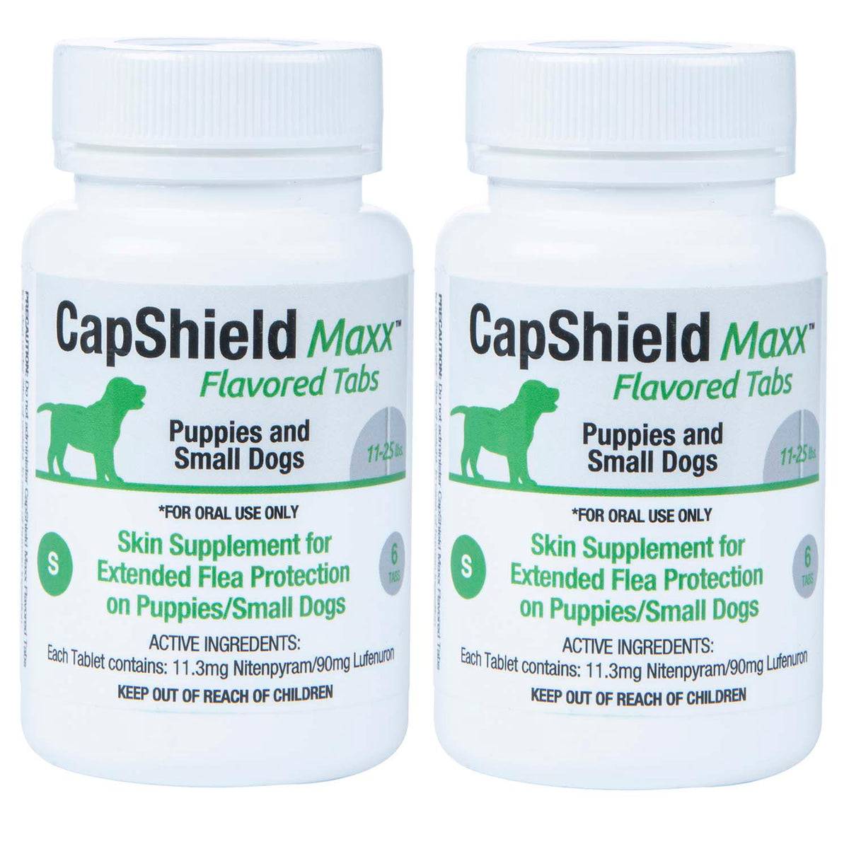 CapShield Maxx Tabs for Small Dogs, 11-25lbs, 6ct, Green/Beef  2 Pack
