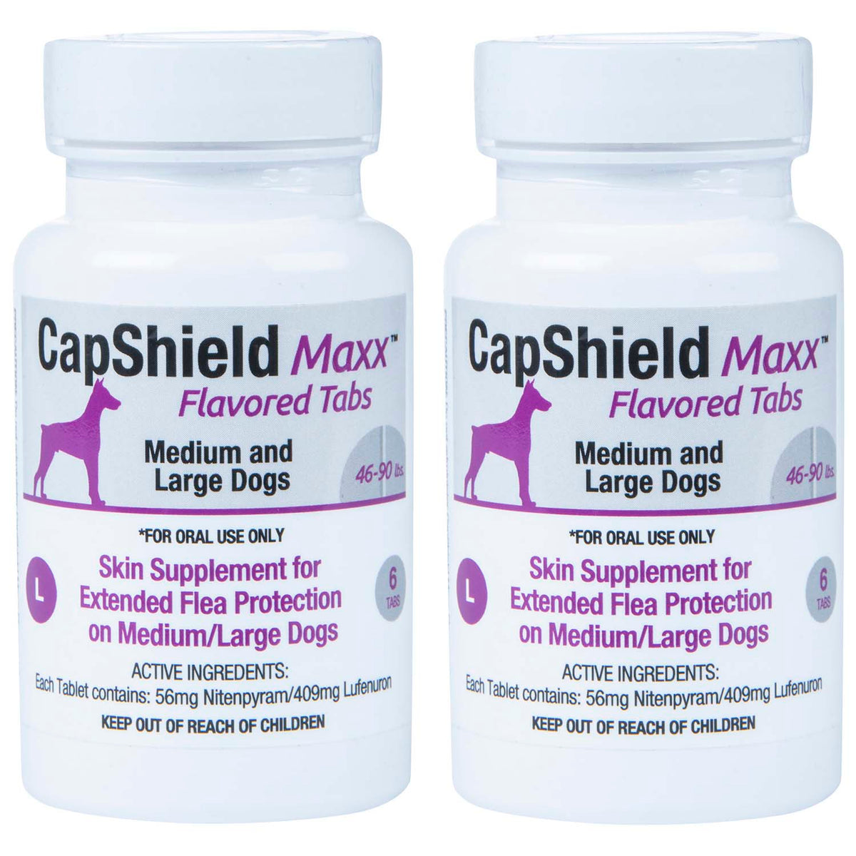 CapShield Maxx Tabs for Large Dogs, 46-90lbs, 6ct, Purple/Beef    2 Pack