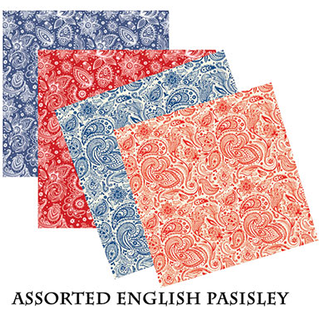 BANDANNA English & Prims Paisley Assorted 12pk