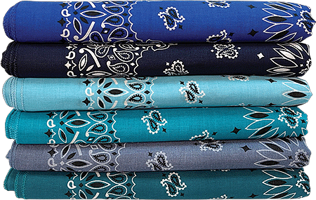 BANDANNA Paisley Asst Ocean 12pk