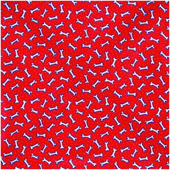 BANDANNA Tossed Bones Red 12pk