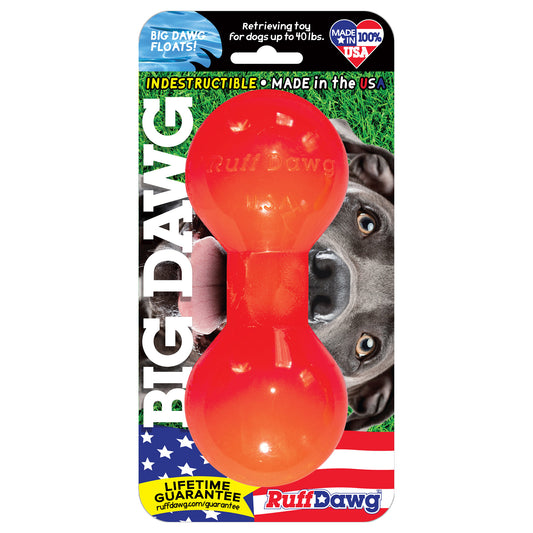 Ruff Dawg Indestructible Big Dawg Barbell Dog Toy Medium Assorted 6″ x 2.5″ x 2.5″ – BIGDAWG