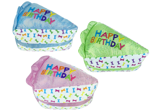 Multipet Birthday Cake Slice (Shiny Assorted Colors) 6 Inch