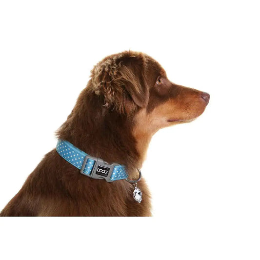 DOOG Neoprene Dog Collar Snoopy Extra Small Blue/White Polka Dot – COLBWS-XS