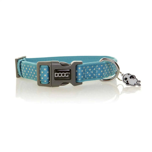 DOOG Neoprene Dog Collar Snoopy Extra Small Blue/White Polka Dot – COLBWS-XS